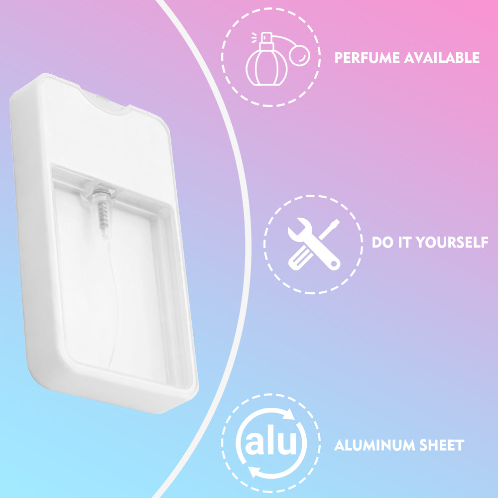 Sublimation Press-Type Perfume Case Blank, 3.9x2.3x0.6in, DIY Double Sided Printing, White/Light Blue/Pink, 48g for Designer