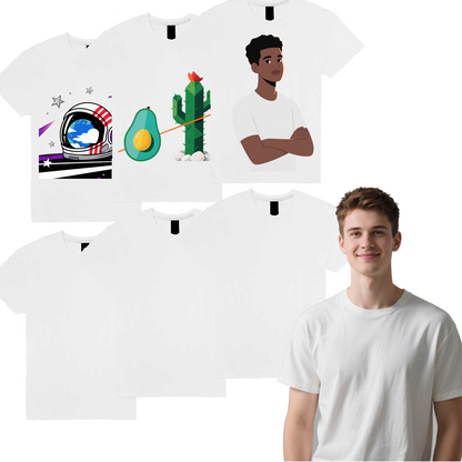 Gildan 6 Pack Blank Cotton T-Shirt – Ultra Soft & Breathable | HTV Ready, Perfect for DIY Printing, Gifts & Streetwear Basic