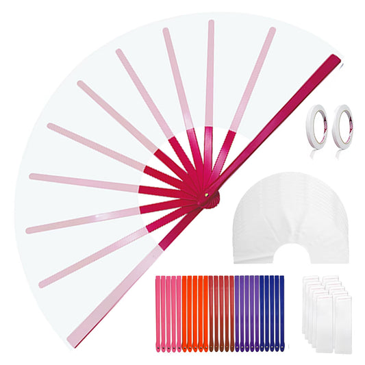 25Pcs Sublimation Blank Folding Clack Fans, Plastic Frames & Polyester Fabric, Boots On The Ground Fan for Party Wedding Decoration