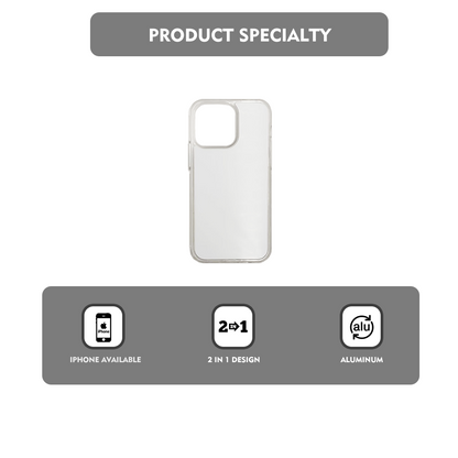 2in1 Sublimation Phone Case with 4"Aluminum Sheet,Transparent TPU+PC Cover for Heat Press,DIY Custom Design for Various Models