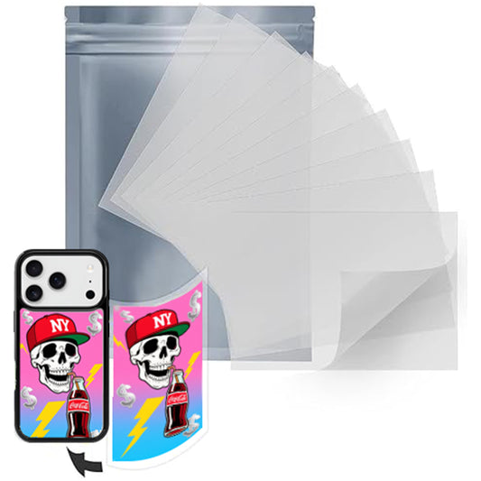 100 Sheets 3D Sublimation Film - PET Matte Clear Pre-Treated Heat Press Film for DIY Phone Cases & Electronics Accessories