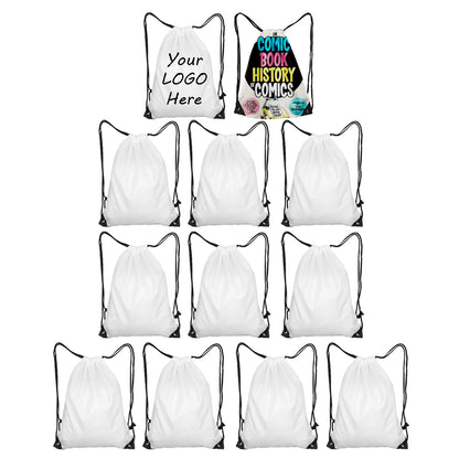 4Pcs Sublimation Drawstring Backpack Bulk 420D Premium Polyester Heat-Sealed Edges Draw String Bags For Gym Sport Party Hiking