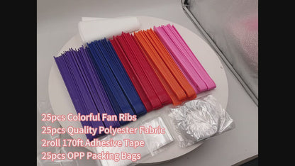 25Pcs Sublimation Blank Folding Clack Fans, Plastic Frames & Polyester Fabric, Boots On The Ground Fan for Party Wedding Decoration