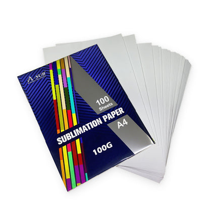 100 Sheets A4 Sublimation Paper - 8.3x11.7 Inch High-Transfer Heat Press Paper for Epson/Sawgrass Printers & T-Shirt/Mug DIY
