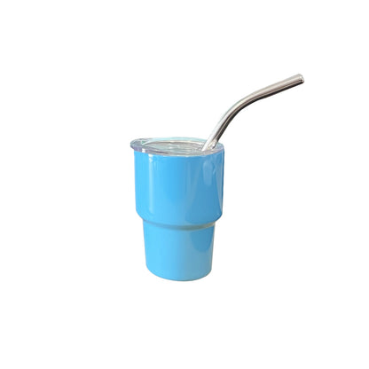 3oz Mini Tumbler Shot Glass Stainless Steel Vacuum Insulation Mini Wine Tumbler With Lid And Straw