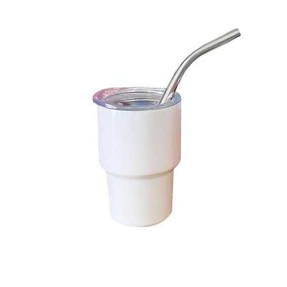 3oz Mini Tumbler Shot Glass Stainless Steel Vacuum Insulation Mini Wine Tumbler With Lid And Straw