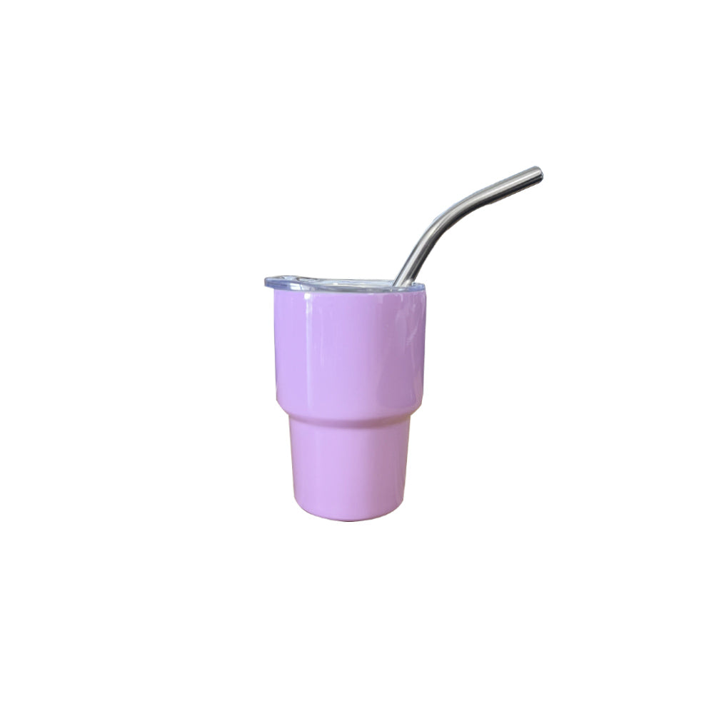 3oz Mini Tumbler Shot Glass Stainless Steel Vacuum Insulation Mini Wine Tumbler With Lid And Straw