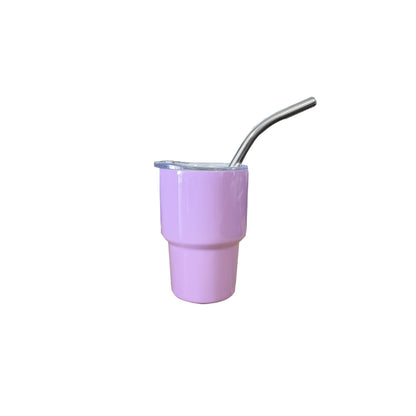 3oz Mini Tumbler Shot Glass Stainless Steel Vacuum Insulation Mini Wine Tumbler With Lid And Straw