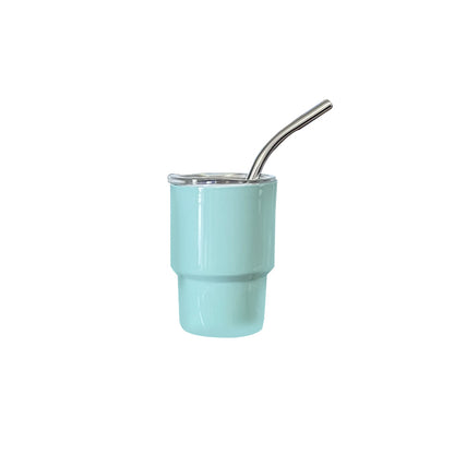 3oz Mini Tumbler Shot Glass Stainless Steel Vacuum Insulation Mini Wine Tumbler With Lid And Straw