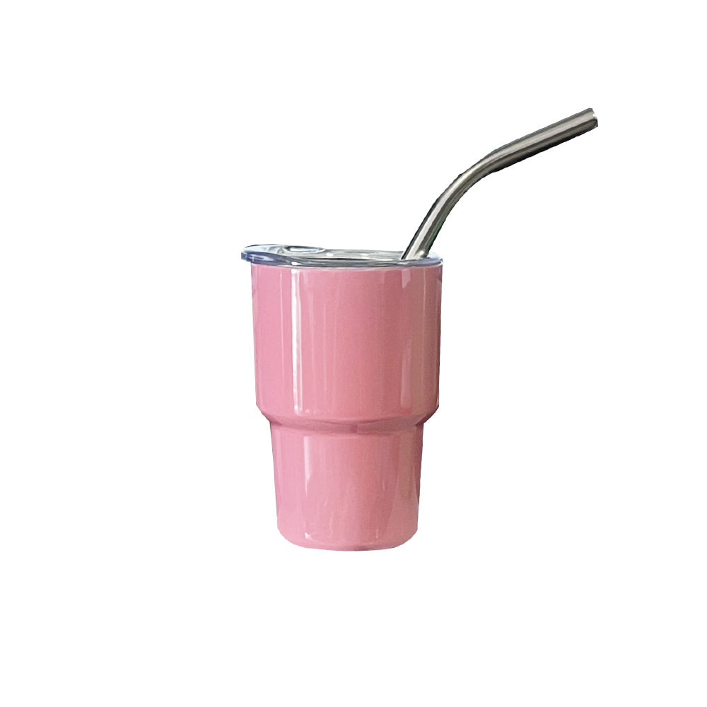 3oz Mini Tumbler Shot Glass Stainless Steel Vacuum Insulation Mini Wine Tumbler With Lid And Straw