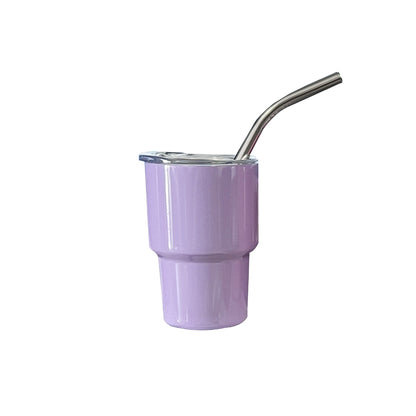 3oz Mini Tumbler Shot Glass Stainless Steel Vacuum Insulation Mini Wine Tumbler With Lid And Straw