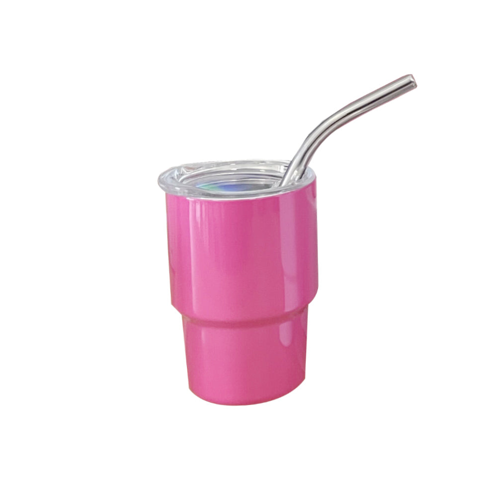 3oz Mini Tumbler Shot Glass Stainless Steel Vacuum Insulation Mini Wine Tumbler With Lid And Straw